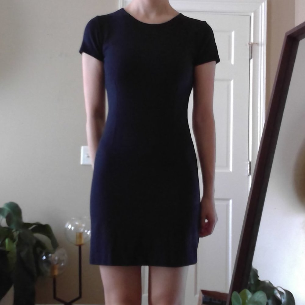 Fillippa K Navy Blue Basic Jersey Bodycon Dress